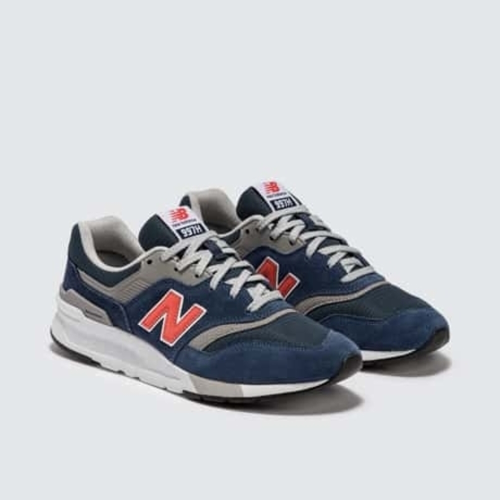 New Balance 997H Men/Youth boy 5.5 Navy Red Gray Athletic Sneaker Lace Up Suede